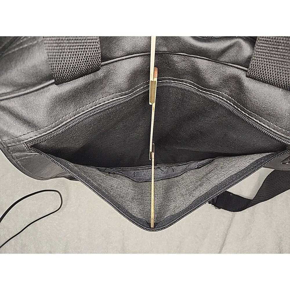 Briefcase Renwick Soft Black Leather Laptop Messenger Bag Case Storage Straps